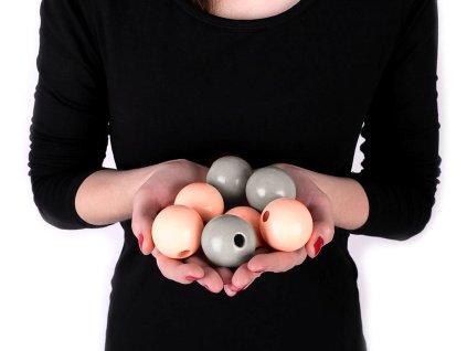 Velké dřevěné korále Ø40 mm (Balení 10 ks, Varianta 1 pudrovo-lososová)