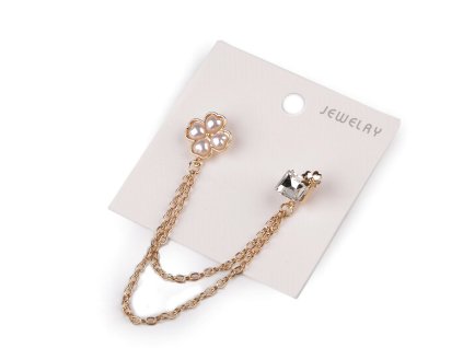 Brož / spona dragoun s broušenými kamínky čtyřlístek (Balení 1 ks, Varianta 1 stříbrná)