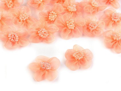 Monofilový květ s korálky Ø2,5-3 cm (Balení 10 ks, Varianta 6 bílá)