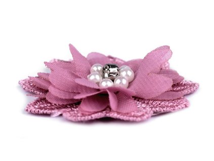 Květ s korálky Ø5 cm (Balení 10 ks, Varianta 3 růžová)