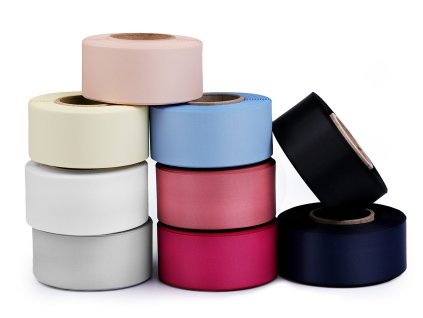 Atlasová hedvábná stuha oboulící šíře 40 mm matná (Balení 20 m, Varianta 350 zelená)