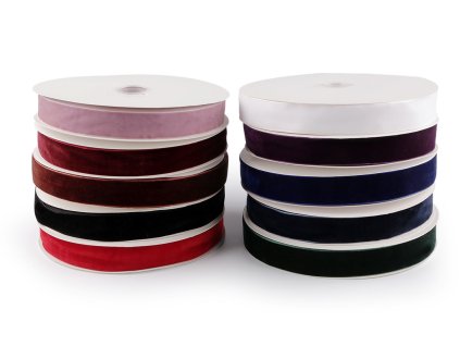 Sametová stuha šíře 25 mm (Balení 1 m, Varianta 1 bílá)