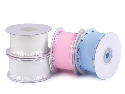 Stuha se srdíčky šíře 40 mm (Balení 18 m, Varianta 1 (22) bílá)