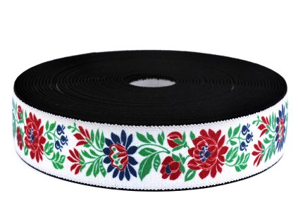 Pruženka folklor šíře 40 mm (Balení 1 m, Varianta 3 černá)