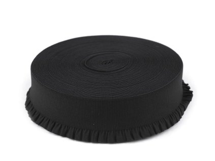 Pruženka s volánkem šíře 53 mm (Balení 1 m, Varianta 1 černá)