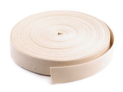Bavlněný popruh šíře 40 mm (Balení 25 m, Varianta režná světlá)