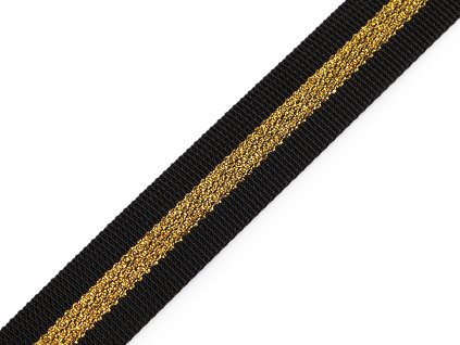 Popruh polypropylenový oboustranný s lurexem šíře 25 mm (Balení 1 m, Varianta 1 modrá tmavá stříbrná)