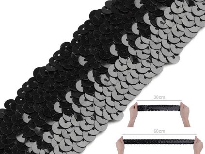 Flitrový prýmek šíře 45 mm elastický (Balení 27 m, Varianta 1 stříbrná)