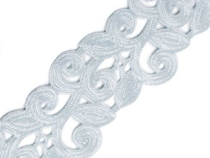 Saténový prýmek šíře 22 mm vysekávaný vzor (Balení 22.5 m, Varianta 1 bílá)
