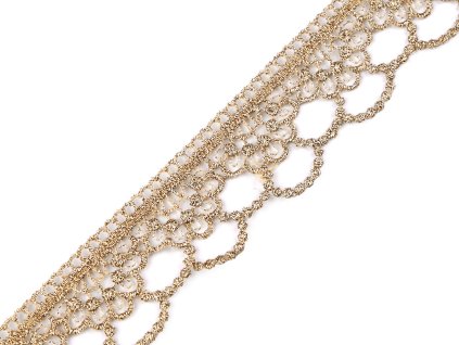 Krajkový prýmek s lurexem šíře 30 mm (Balení 1 m, Varianta zlatá)