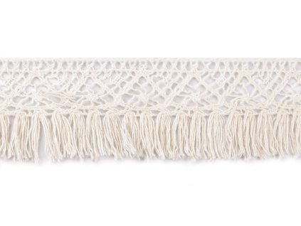 Bavlněné třásně / krajka šíře 40 mm (Balení 1 m, Varianta režná světlá)