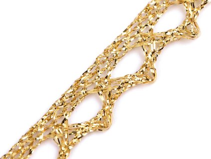 Prýmek / krajka s lurexem šíře 10 mm (Balení 18 m, Varianta 1 zlatá)