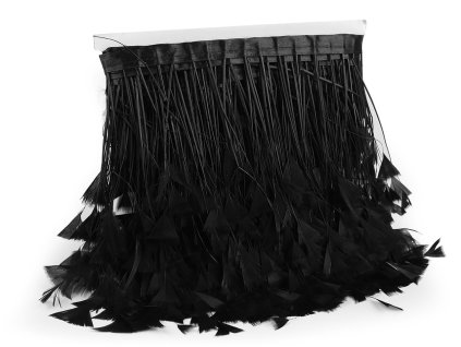 Prýmek - krocaní peří 9-14 cm (Balení 1 m, Varianta černá)