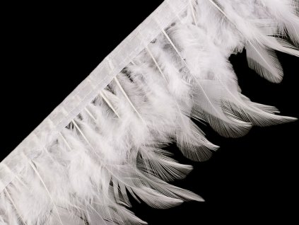 Prýmek - kohoutí peří 7-11 cm (Balení 1 m, Varianta 2 pudrová)