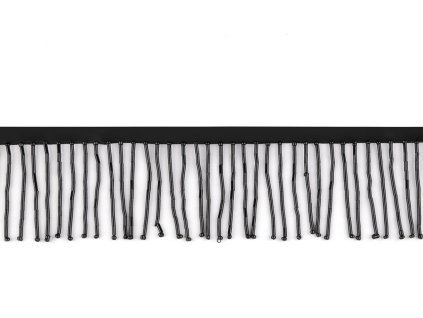 Třásně / prýmek ze sekaného rokajlu šíře 50 mm (Balení 9 m, Varianta černá)
