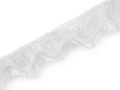 Volánek krajkový dvojitý šíře 40 mm (Balení 1 m, Varianta 1 bílá)
