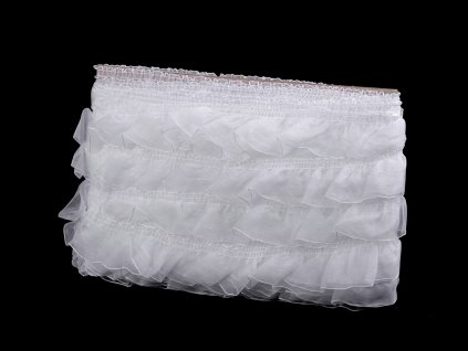 Volánek organzový šíře 40 mm (Balení 25.2 m, Varianta bílá)