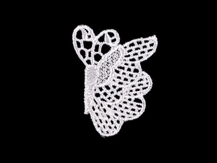 Textilní aplikace / nášivka krajkový motýl (Balení 10 ks, Varianta 2 Off White)