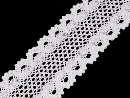 Krajka / vsadka paličkovaná šíře 60 mm (Balení 13.5 m, Varianta 1 bílá)