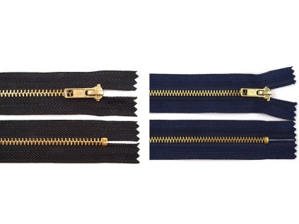 Kovový zip No 4 délka 10 cm kalhotový (Balení 1 ks, Varianta 322 černá)