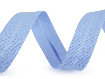 Šikmý proužek bavlněný šíře 20 mm zažehlený (Balení 48 m, Varianta 3 / 15 modrá světlá)