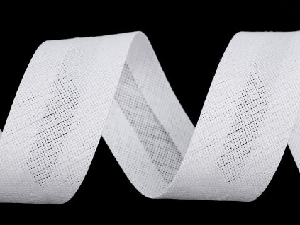 Šikmý proužek bavlněný šíře 30 mm zažehlený (Balení 51 m, Varianta 1 (1) bílá)