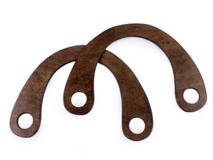 Dřevěná ucha na tašky 15x22 cm s dírami (Balení 2 ks, Varianta 2 přírodní sv.)