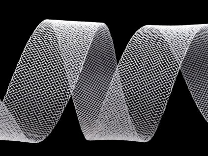 Modistická krinolína na vyztužení šatů a výrobu fascinátorů šíře 1,5 cm (Balení 20 m, Varianta 2 (CC33) transparent)