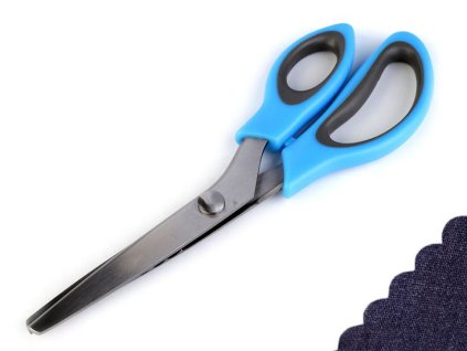 Nůžky entlovací délka 24 cm obloučky / zoubky (Balení 1 ks, Varianta 2 náhodná barva zoubky)