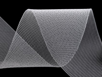 Modistická krinolína na vyztužení šatů a výrobu fascinátorů šíře 8 cm (Balení 1 m, Varianta 1 (CC01) bílá)