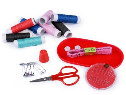 Sada na šití v boxu (Balení 1 sada, Varianta 1 červená)