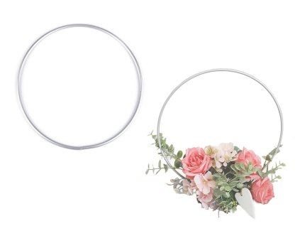 Kovový kruh / ucho na tašku Ø20 cm lehký hliník (Balení 1 ks, Varianta stříbrná)