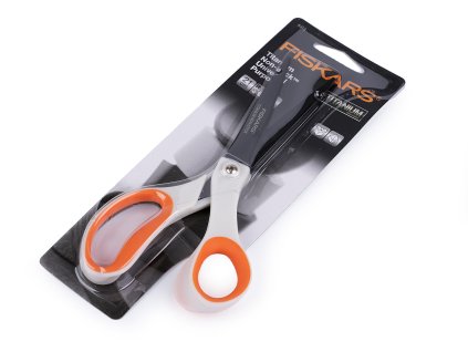 Nůžky Fiskars titanové délka 21 cm (Balení 1 ks, Varianta bílá oranžová)