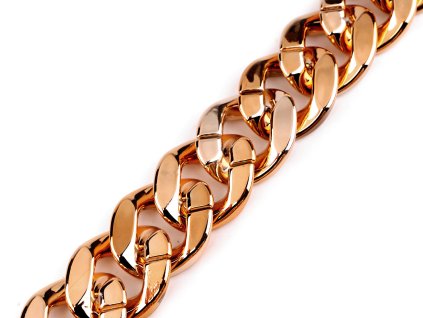 Designový řetěz k výrobě a zdobení oděvů a doplňků šíře 34 mm, metráž (Balení 1 m, Varianta 1 růžové zlato)