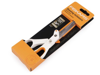 Krejčovské nůžky Fiskars na silné látky délka 21 cm (Balení 1 ks, Varianta bílá oranžová)
