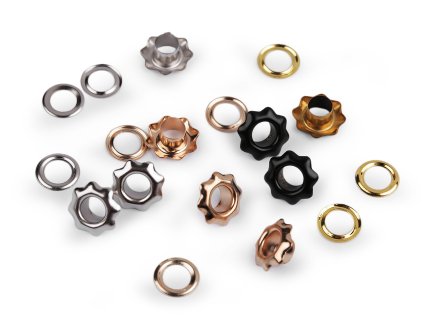 Průchodky s podložkou vnitřní Ø5 mm / vnější Ø11 mm květ (Balení 50 pár, Varianta 1 nikl)