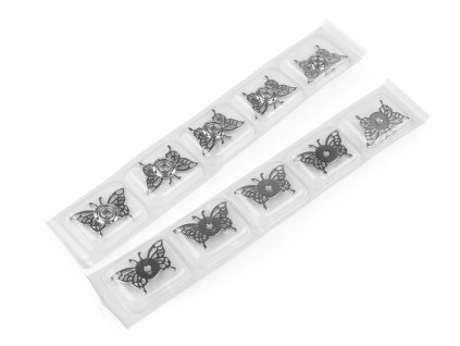Ozdobné patentky / zapínání motýl (Balení 5 pár, Varianta nikl)