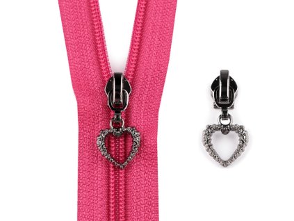 Jezdec ke spirálovým zipům No 7 srdce (Balení 2 ks, Varianta nikl černý)
