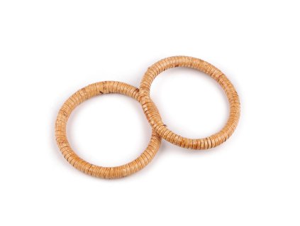 Ratanová ucha / kruhy k výrobě tašek a košíků Ø10 cm (Balení 2 ks, Varianta přírodní stř.)