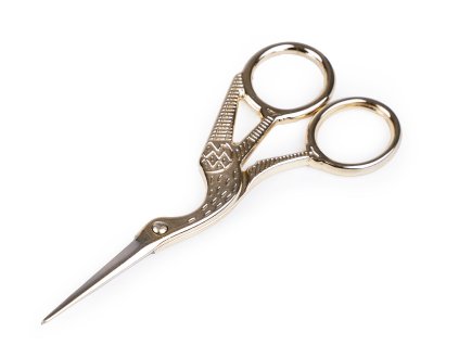 Nůžky vyšívací čáp délka 9,5 cm, 11,5 cm (Balení 1 ks, Varianta 3 (9,5 cm) zlatá sv.)