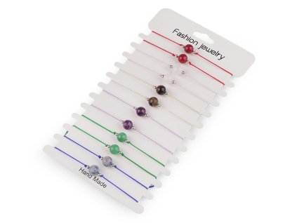 Náramek shamballa minerální korálek (Balení 1 ks, Varianta 1 karneol)