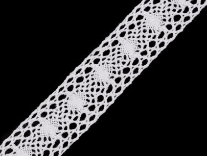 Krajka / vsadka paličkovaná šíře 30 mm (Balení 22.5 m, Varianta 1 bílá)