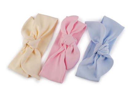 Bavlněná čelenka pro miminko - uzel (Balení 1 ks, Varianta 1 krémová světlá)