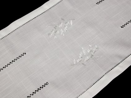 Běhoun / ubrus textilní vyšívaný 40x160 cm (Balení 1 ks, Varianta Off White)