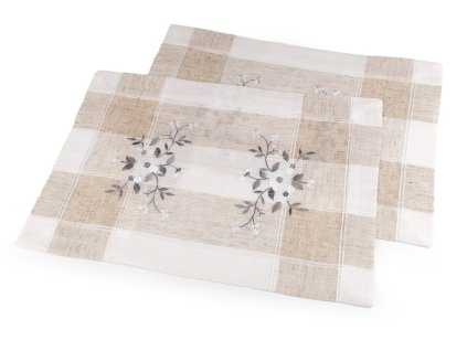 Prostírání textilní vyšívané 32x47 cm (Balení 2 ks, Varianta režná)