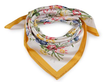 Saténový šátek 65x65 cm (Balení 1 ks, Varianta 1 žlutá)