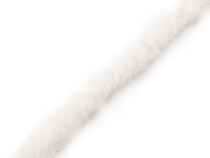 Oděvní / dekorační kožešinový proužek plochý, řezaný šíře 1,5 cm (Balení 1 m, Varianta 1 krémová nejsvět.)