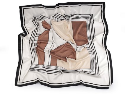 Saténový šátek 90x90 cm (Balení 1 ks, Varianta 1 béžová světlá)