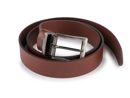 Pánský kožený pásek z buvolí kůže šíře 3,5 cm hladký (Balení 1 ks, Varianta 1 hnědá)