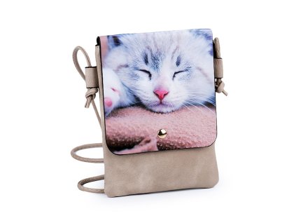 Kabelka malá kočka, květ, jednorožec, jelen, kůň 15,5x21 cm (Balení 1 ks, Varianta 2 béžová kočka)